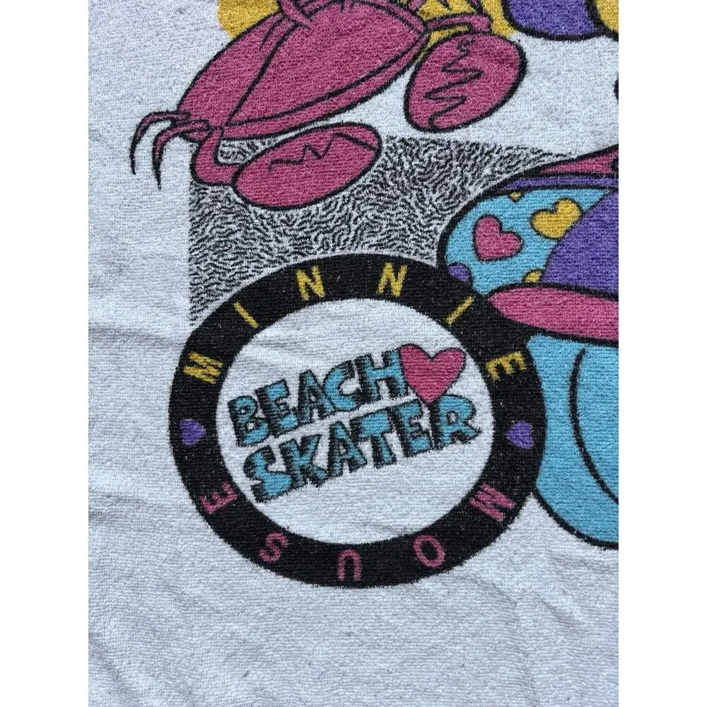 Vintage Walt DISNEY Production MINNIE MOUSE Beach Skater Towel by Franco 90's